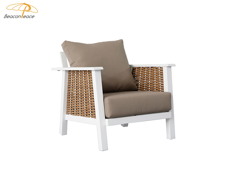Aluminum PE Rattan Single Sofa Chair