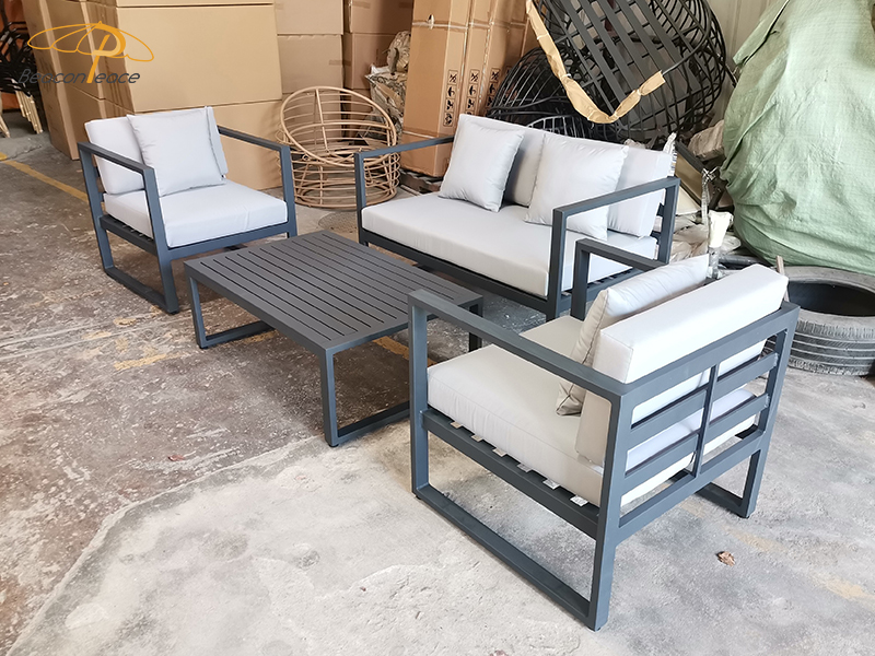 modern aluminum outdoor sofa